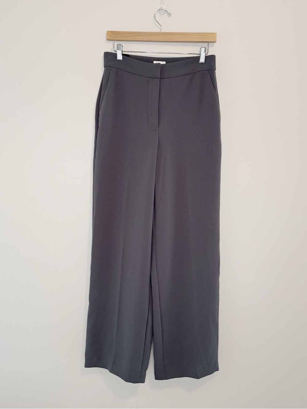 Aritzia The Limitless Pant Coal Grey High Rise Wide Leg NWT Size 8P